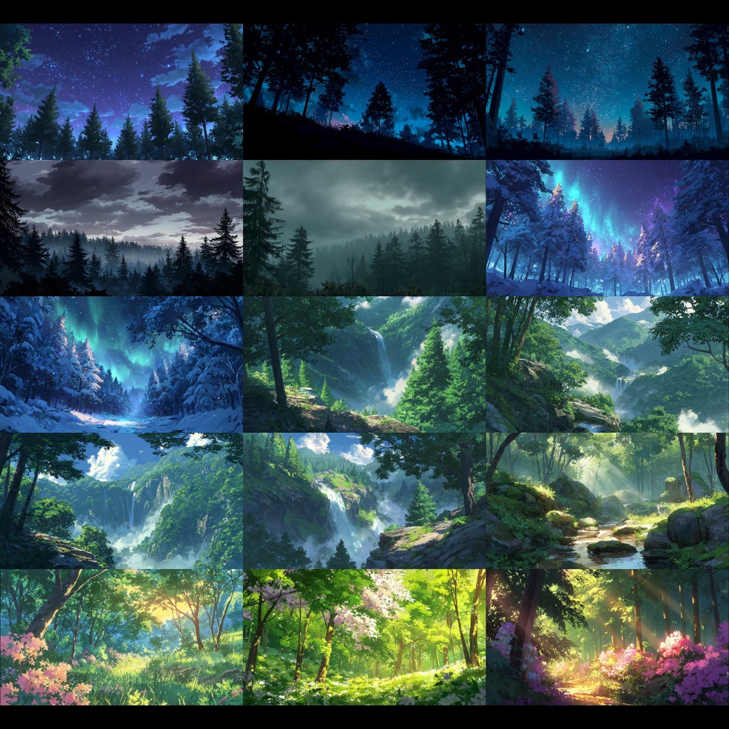 【背景素材】 森・林 250枚|現代•日常•ファンタジー•ホラーetc(TRPG, マダミス, ココフォリア, ゲーム)