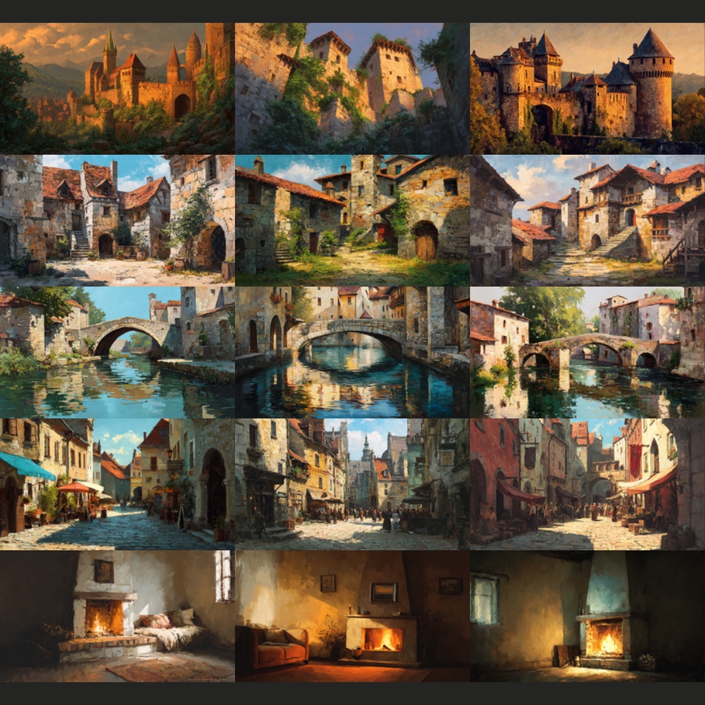 【背景素材】 油絵風|日常/非日常 201枚|部屋•風景•中世•街並み•海外etc(TRPG, マダミス, ココフォリア, ゲーム)