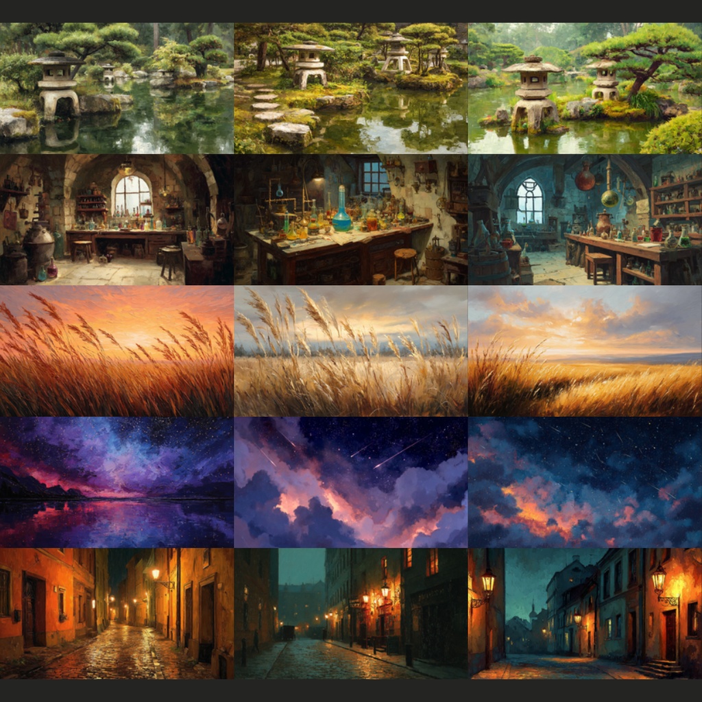 【背景素材】 油絵風|日常/非日常 201枚|部屋•風景•中世•街並み•海外etc(TRPG, マダミス, ココフォリア, ゲーム)