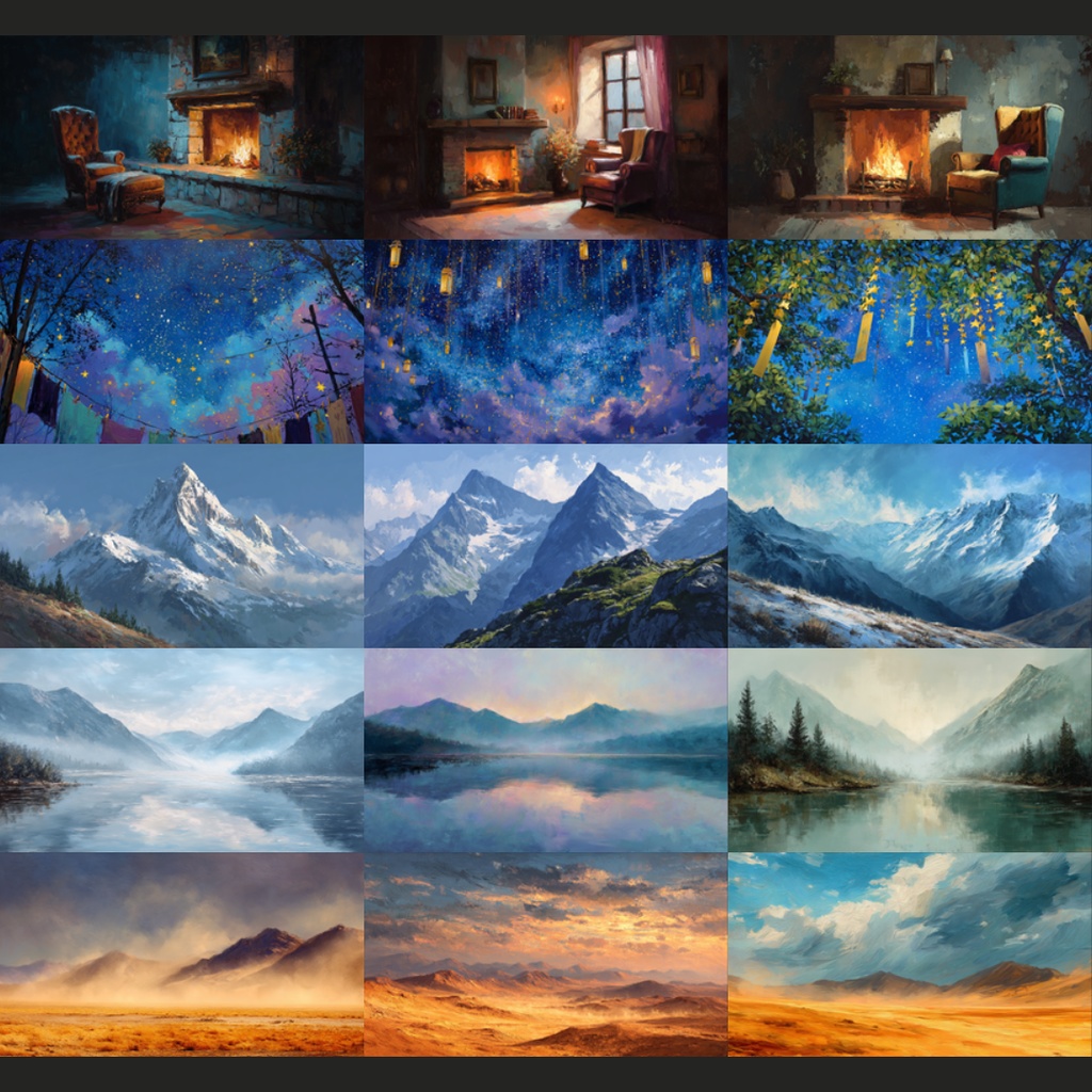 【背景素材】 油絵風|日常/非日常 201枚|部屋•風景•中世•街並み•海外etc(TRPG, マダミス, ココフォリア, ゲーム)