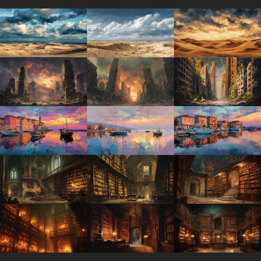 【背景素材】 油絵風|日常/非日常 201枚|部屋•風景•中世•街並み•海外etc(TRPG, マダミス, ココフォリア, ゲーム)