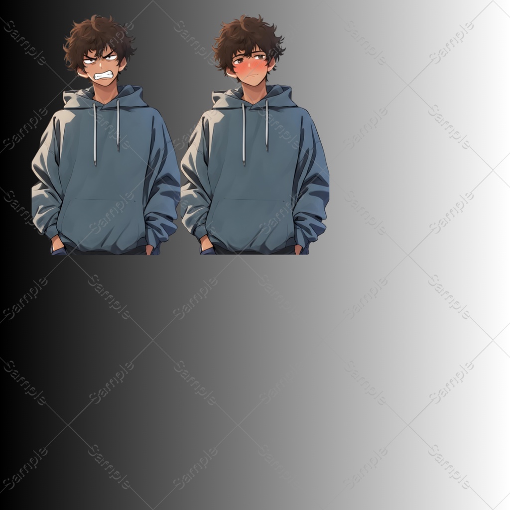 【立ち絵素材】4キャラクター×表情差分20種|80点|TRPG・ゲーム素材・配信素材|男性・女性・殺し屋・サラリーマン