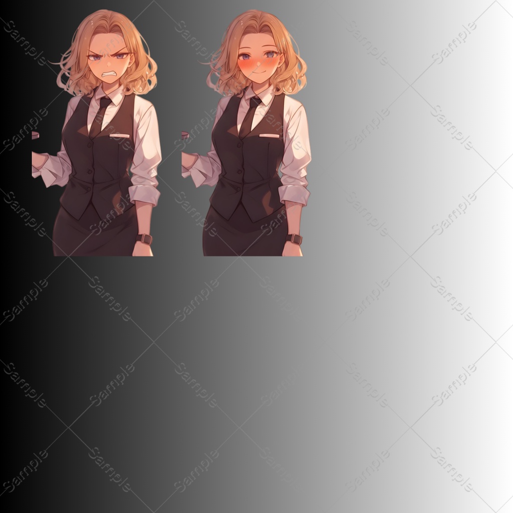 【立ち絵素材】バー店主(男性・女性)表情差分_各20種|TRPG・ゲーム素材・配信素材