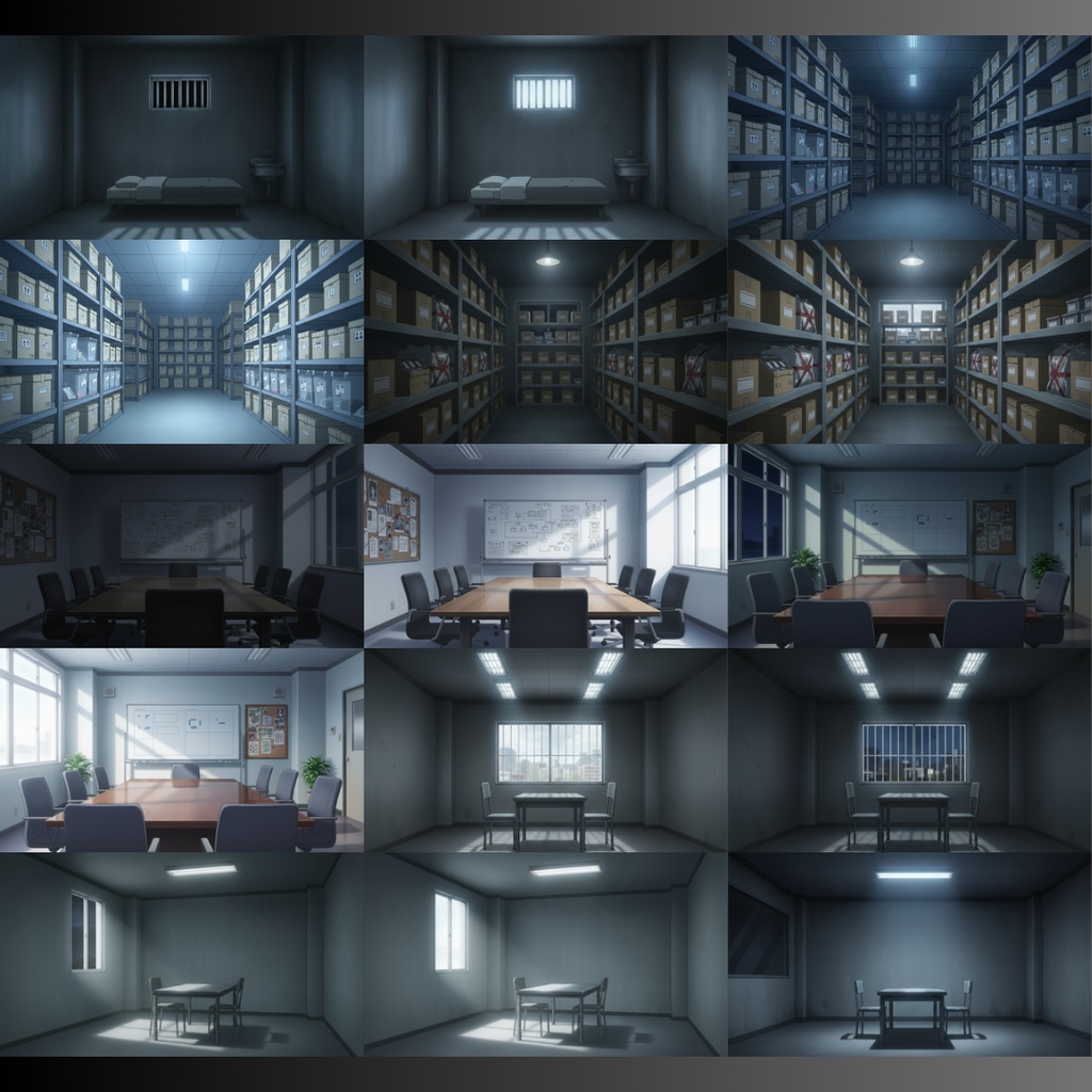 【背景素材】 警察署/差分あり 56枚|受付・廊下・牢屋・取調室・屋上・外観・パトカー置き場etc(TRPG, マダミス, ココフォリア, ゲーム)