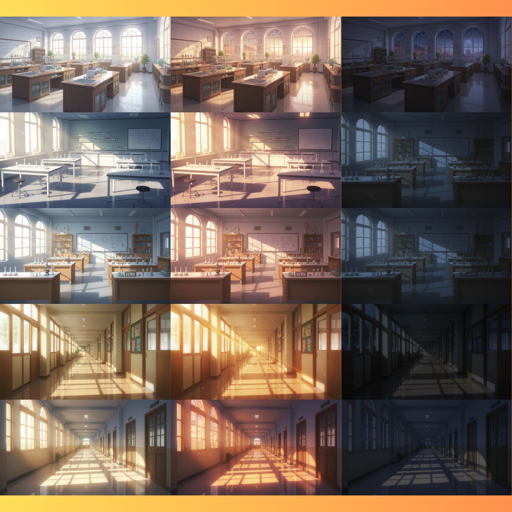 【背景素材】学校|昼/夕方/夜 差分あり 156枚|階段・屋上・教室・渡り廊下・校庭・昇降口・図書室・保健室etc(TRPG, マダミス, ココフォリア, ゲーム)