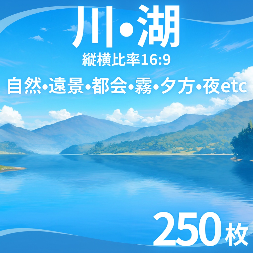【背景素材】 川・湖 250枚|自然•遠景•都会•霧•夕方•夜etc(TRPG, マダミス, ココフォリア, ゲーム)