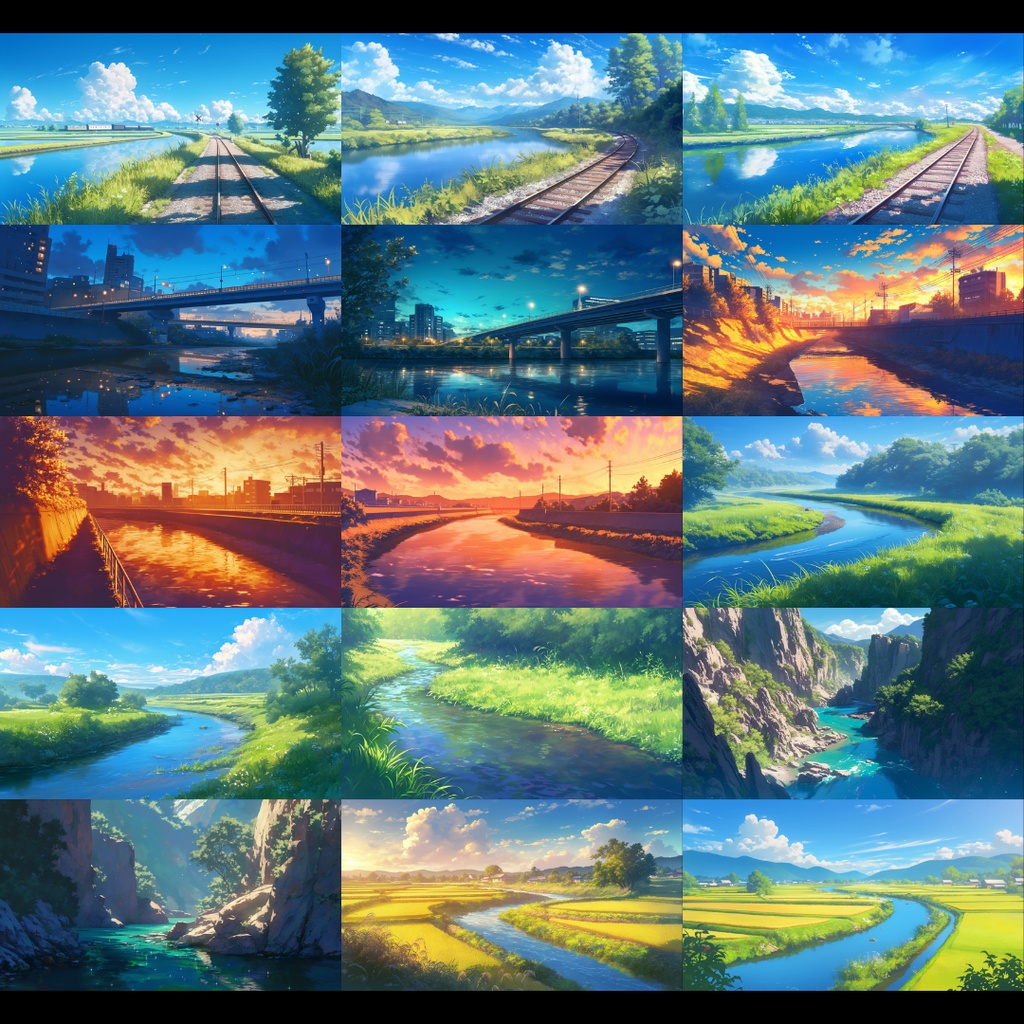 【背景素材】 川・湖 250枚|自然•遠景•都会•霧•夕方•夜etc(TRPG, マダミス, ココフォリア, ゲーム)