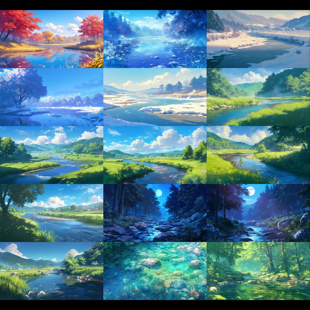 【背景素材】 川・湖 250枚|自然•遠景•都会•霧•夕方•夜etc(TRPG, マダミス, ココフォリア, ゲーム)