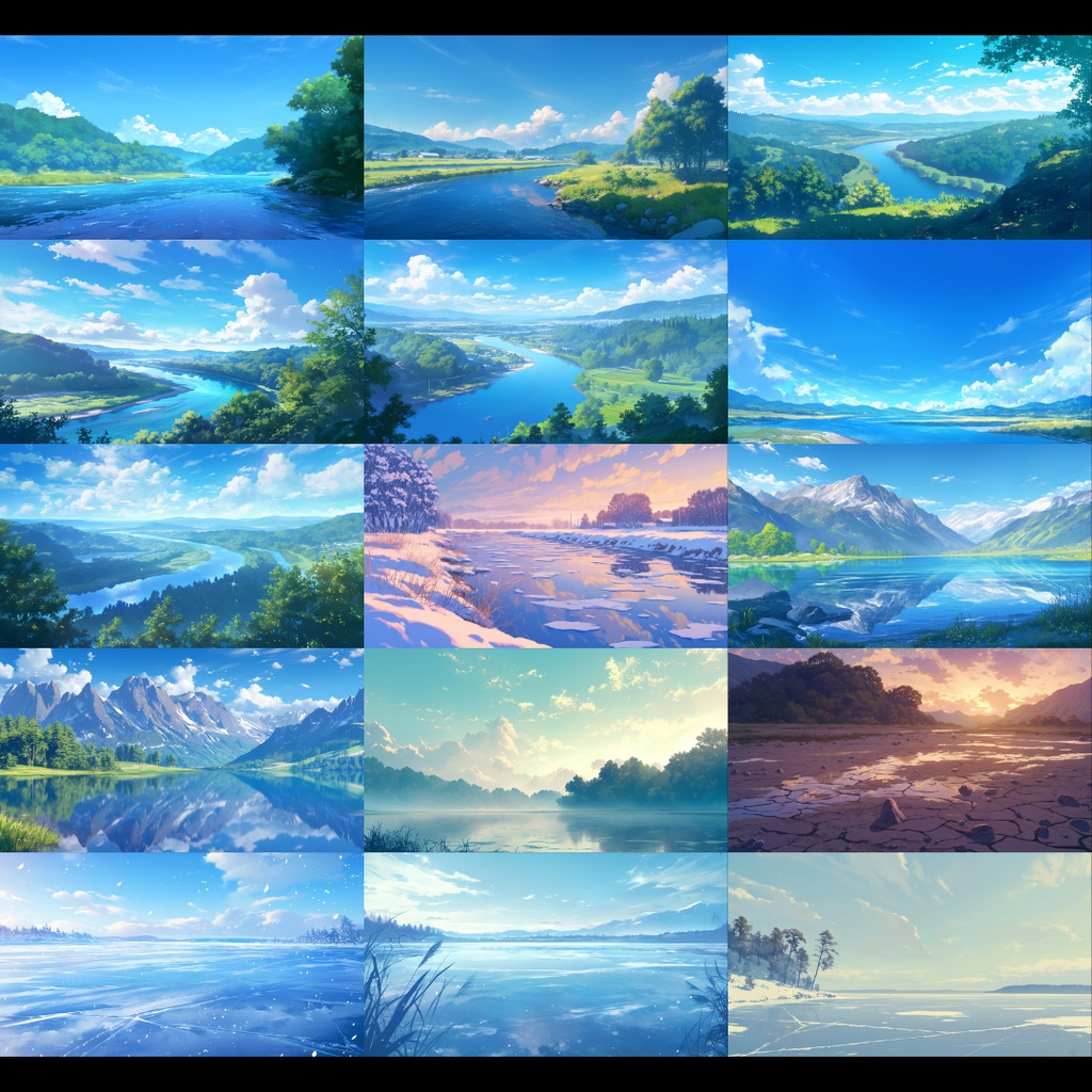 【背景素材】 川・湖 250枚|自然•遠景•都会•霧•夕方•夜etc(TRPG, マダミス, ココフォリア, ゲーム)