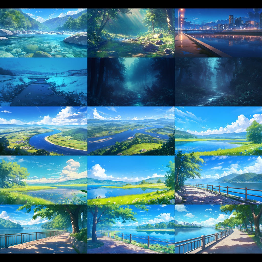 【背景素材】 川・湖 250枚|自然•遠景•都会•霧•夕方•夜etc(TRPG, マダミス, ココフォリア, ゲーム)