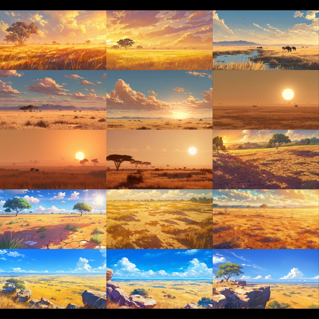 【背景素材】 サバンナ 70枚|自然•乾燥地帯•壮大•星空•シルエットetc(TRPG, マダミス, ココフォリア, ゲーム)