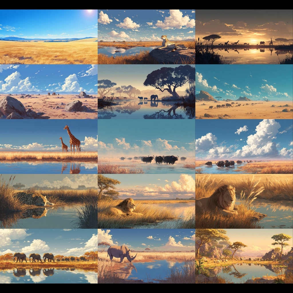 【背景素材】 サバンナ 70枚|自然•乾燥地帯•壮大•星空•シルエットetc(TRPG, マダミス, ココフォリア, ゲーム)