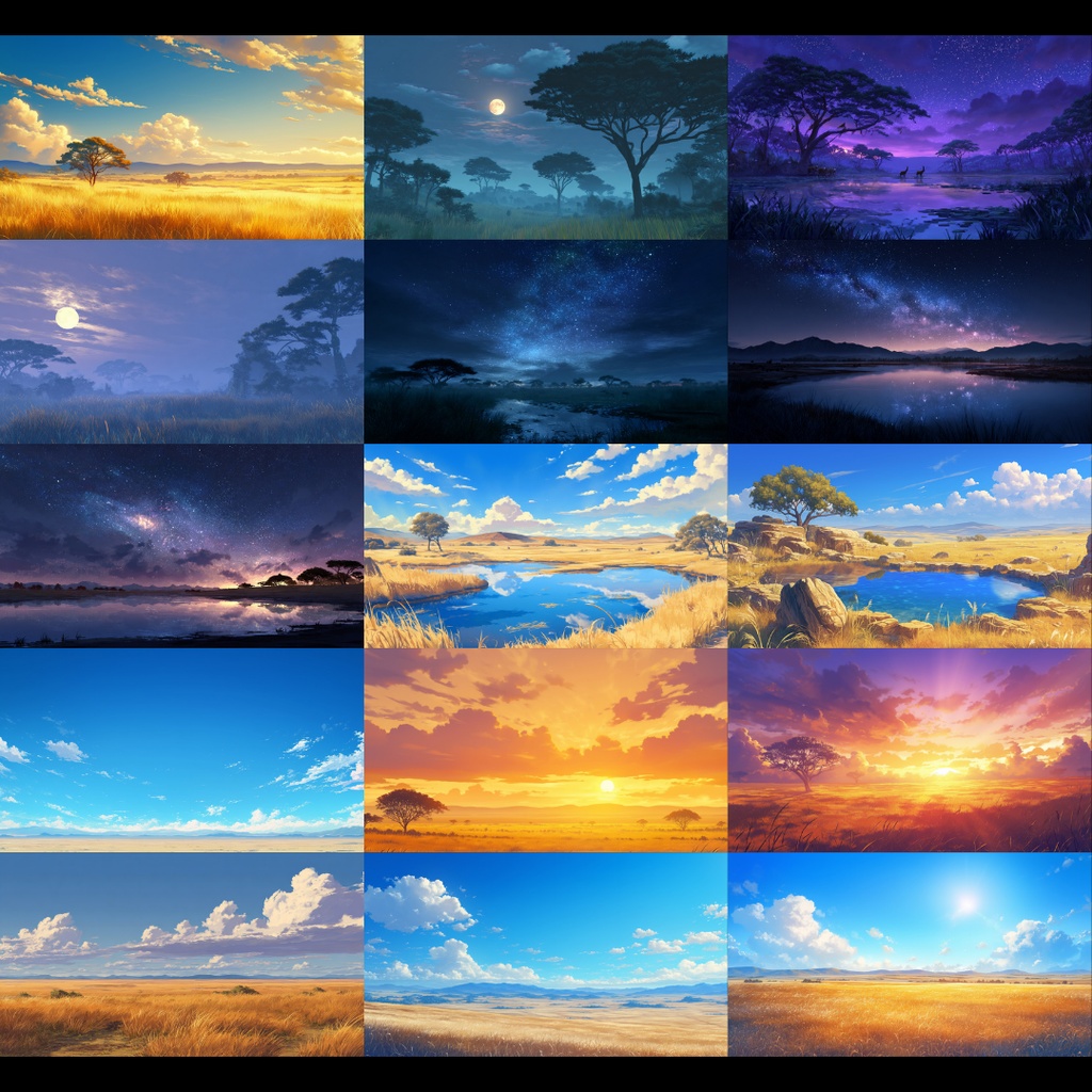 【背景素材】 サバンナ 70枚|自然•乾燥地帯•壮大•星空•シルエットetc(TRPG, マダミス, ココフォリア, ゲーム)