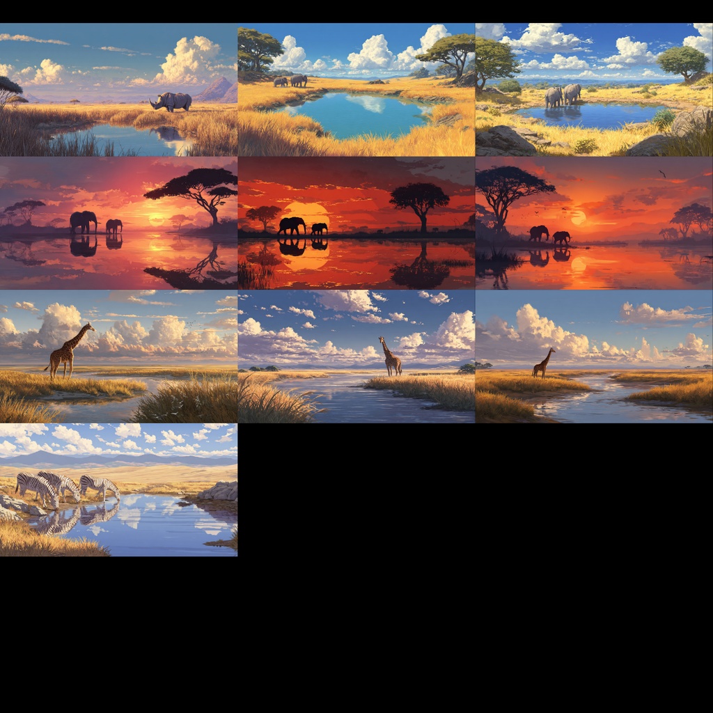 【背景素材】 サバンナ 70枚|自然•乾燥地帯•壮大•星空•シルエットetc(TRPG, マダミス, ココフォリア, ゲーム)