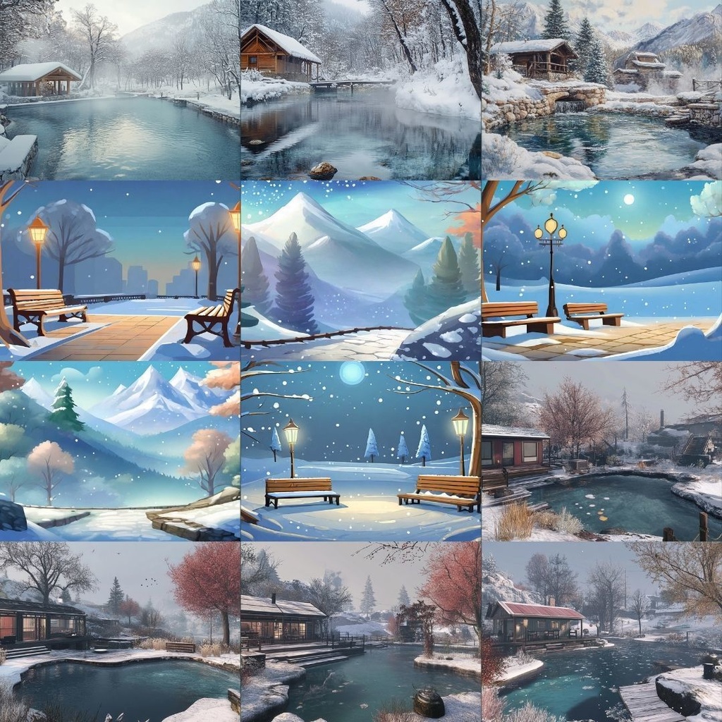 【フリー素材】冬の風景イラスト344枚|TRPG・ブログ・SNSに使える無料背景素材