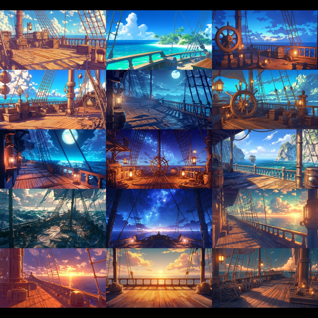 【背景素材】 海賊船 135枚|デッキ•外観•大砲•寝室•通路•武器庫•貨物室etc(TRPG, マダミス, ココフォリア, ゲーム)