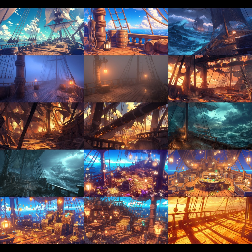 【背景素材】 海賊船 135枚|デッキ•外観•大砲•寝室•通路•武器庫•貨物室etc(TRPG, マダミス, ココフォリア, ゲーム)