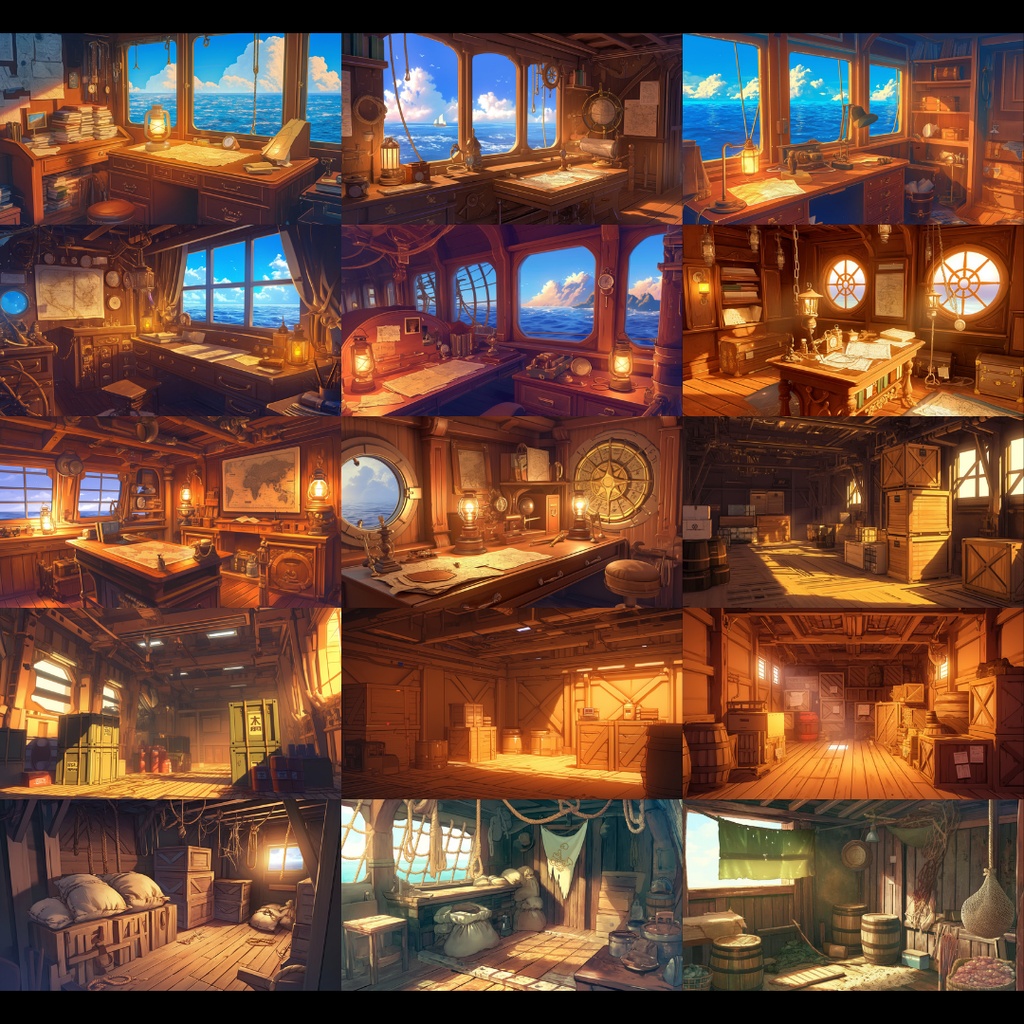 【背景素材】 海賊船 135枚|デッキ•外観•大砲•寝室•通路•武器庫•貨物室etc(TRPG, マダミス, ココフォリア, ゲーム)