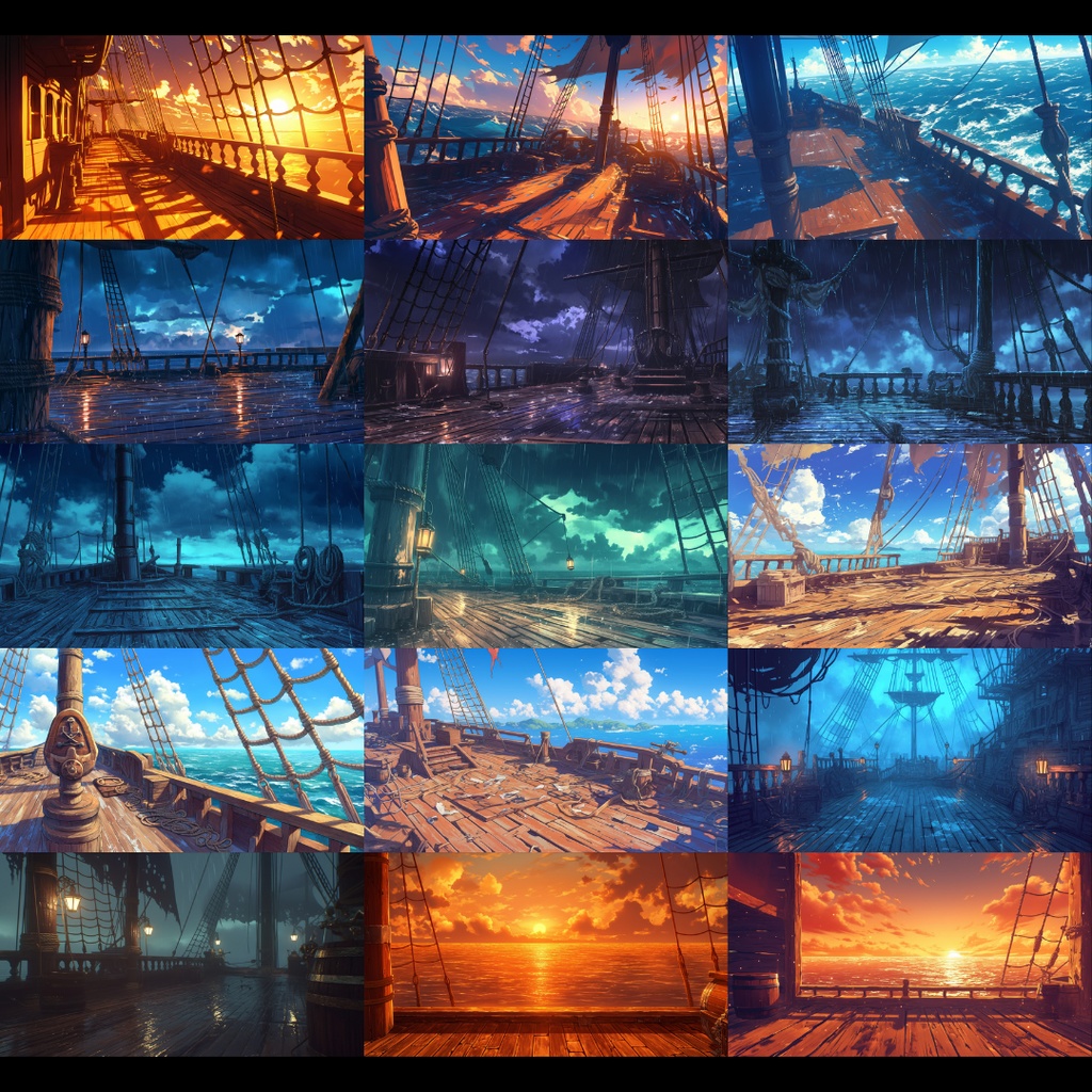 【背景素材】 海賊船 135枚|デッキ•外観•大砲•寝室•通路•武器庫•貨物室etc(TRPG, マダミス, ココフォリア, ゲーム)
