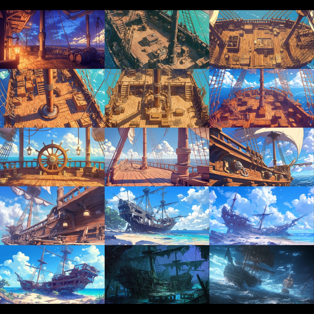 【背景素材】 海賊船 135枚|デッキ•外観•大砲•寝室•通路•武器庫•貨物室etc(TRPG, マダミス, ココフォリア, ゲーム)