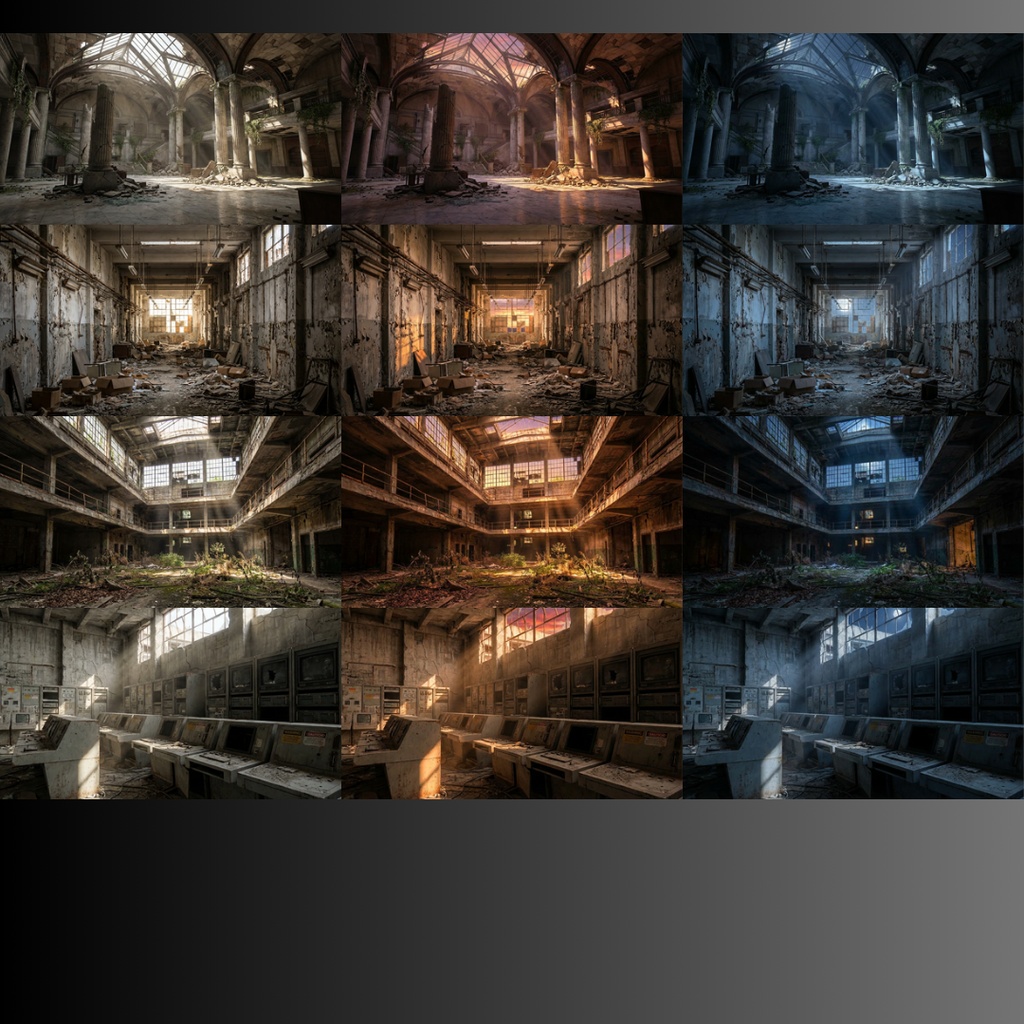 【背景素材】ゾンビ世界 72枚|ガソリンスタンド・地下駐車場・廃オフィス・廃墟ビル・倉庫・工場・コンピュータールームetc(TRPG, マダミス, ココフォリア, ゲーム)