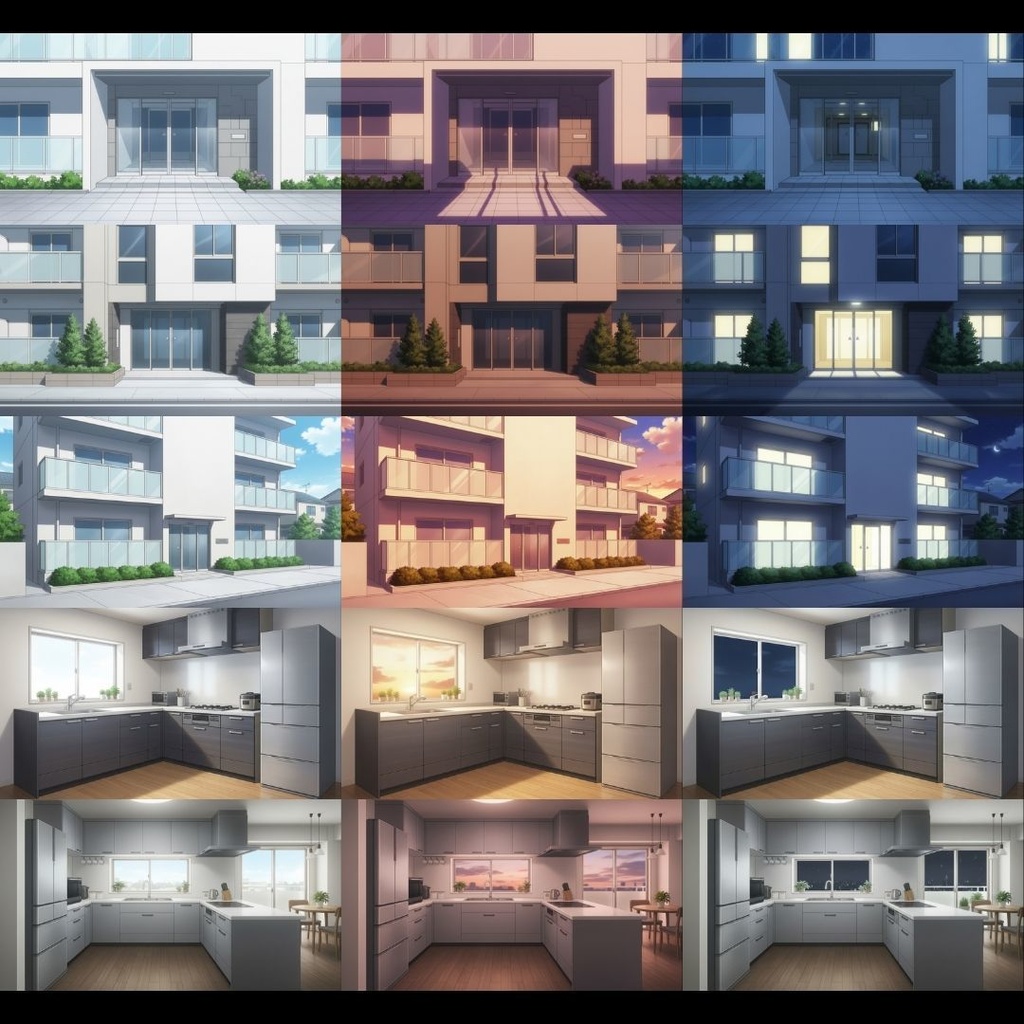 【背景素材】 マンション 192枚|リビング•寝室•キッチン•トイレ•浴室•エレベーター•外観•入り口•集合ポスト•外廊下(TRPG, マダミス, ココフォリア, ゲーム)