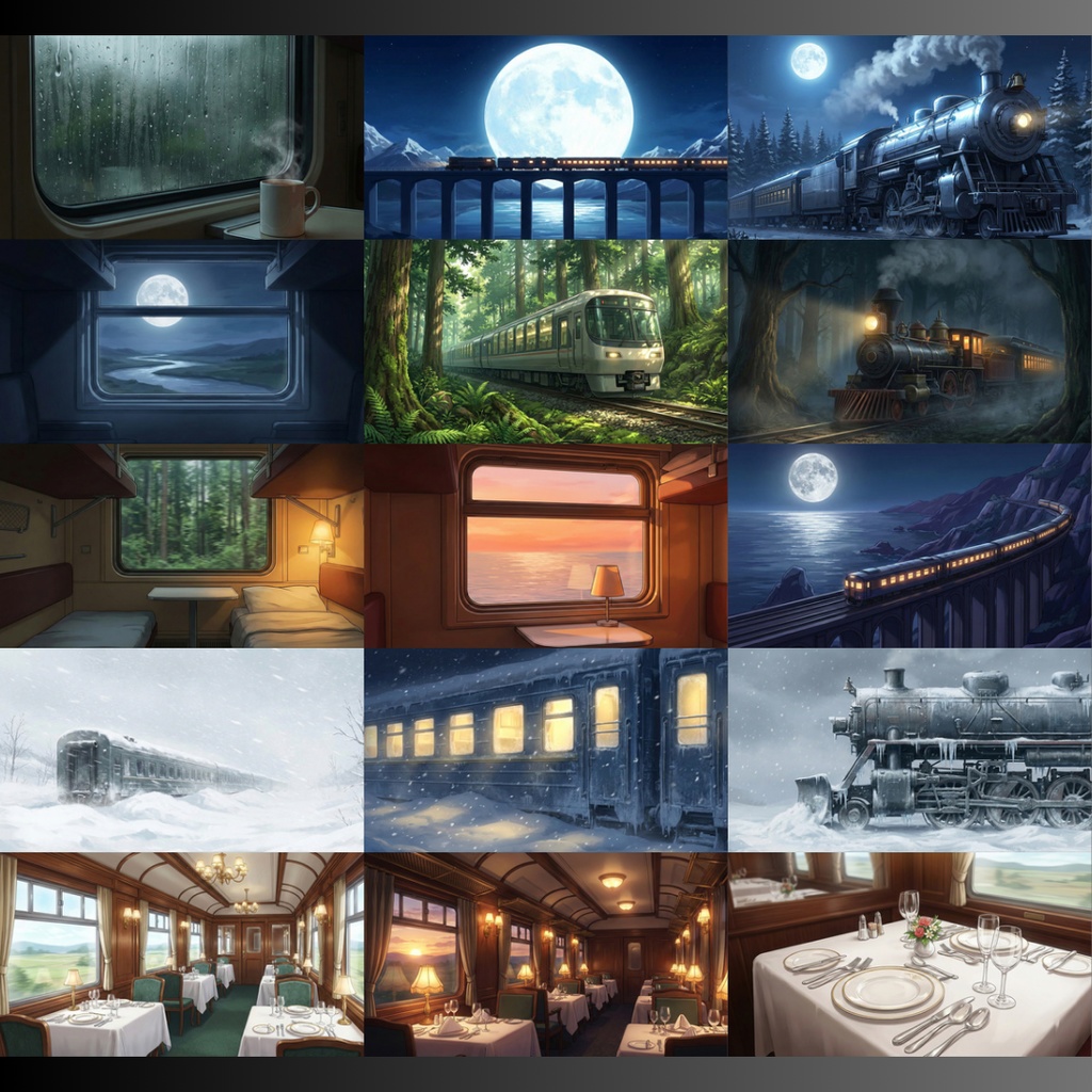 【背景素材】 寝台列車 120枚|客室•廊下•機関室•ベッド•手紙•外観•貨物室etc(TRPG, マダミス, ココフォリア, ゲーム)