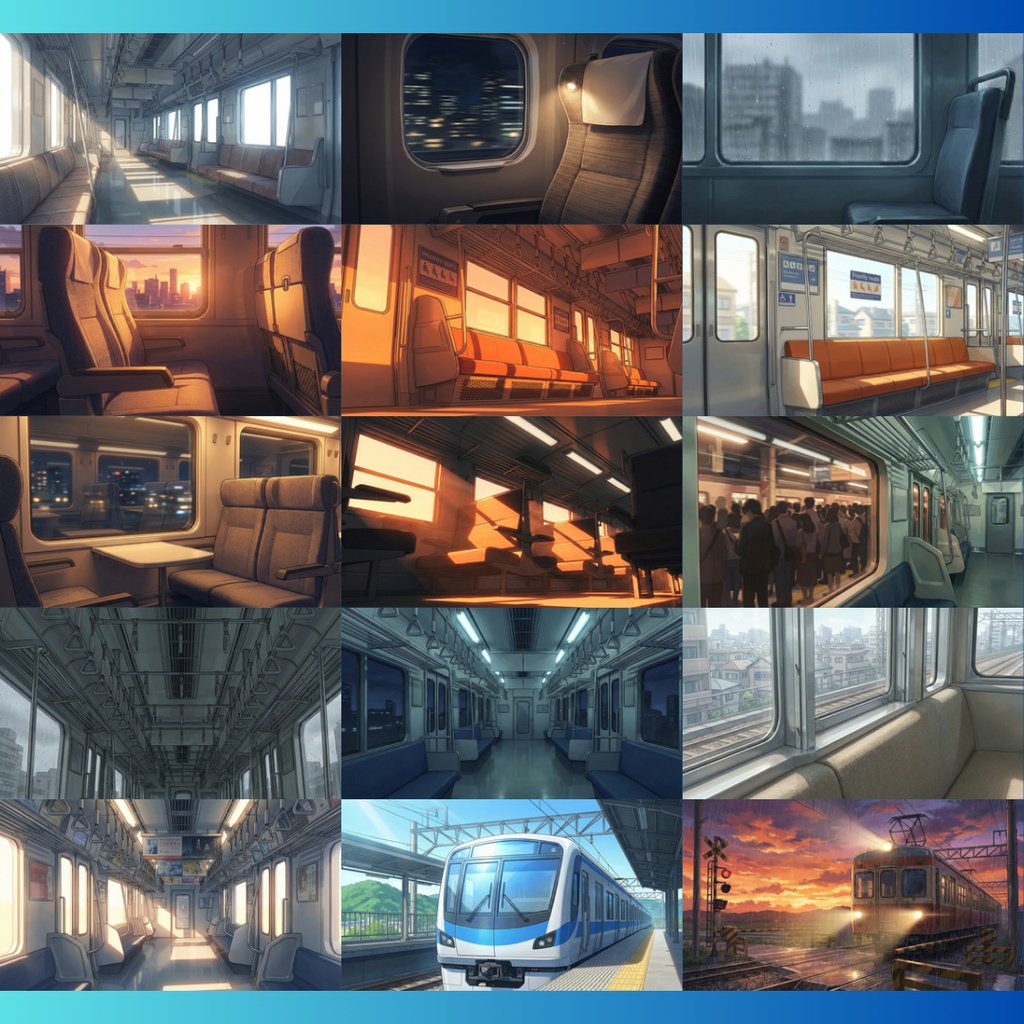 【背景素材】 電車 90枚|列車内・外観・座席・パーツ・屋根上etc(TRPG, マダミス, ココフォリア, ゲーム)