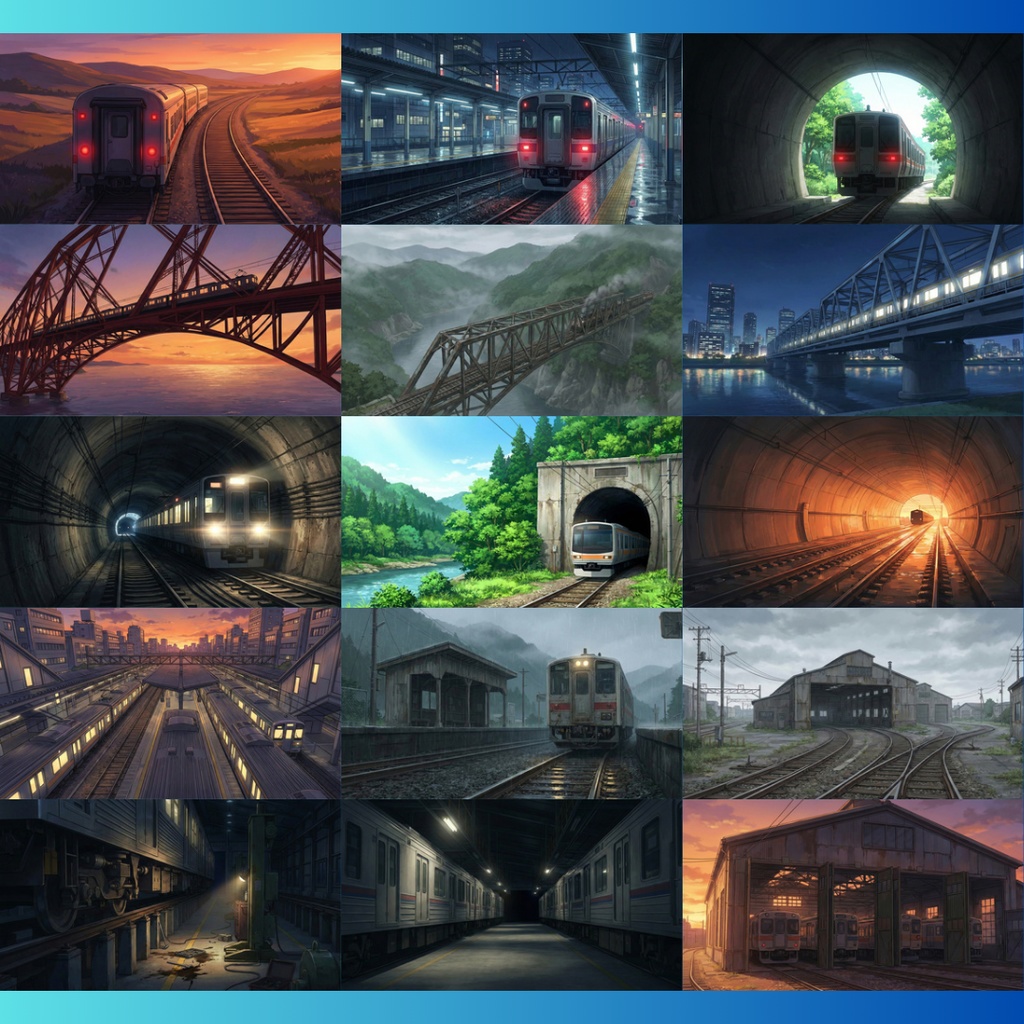 【背景素材】 電車 90枚|列車内・外観・座席・パーツ・屋根上etc(TRPG, マダミス, ココフォリア, ゲーム)