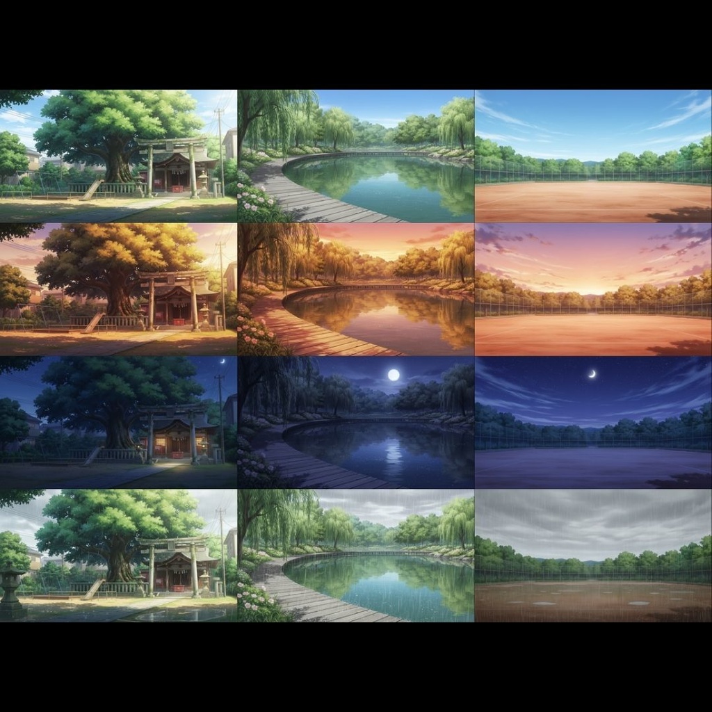 【背景素材】 公園 104枚|都会•住宅街•広場•緑地etc(TRPG, マダミス, ココフォリア, ゲーム)