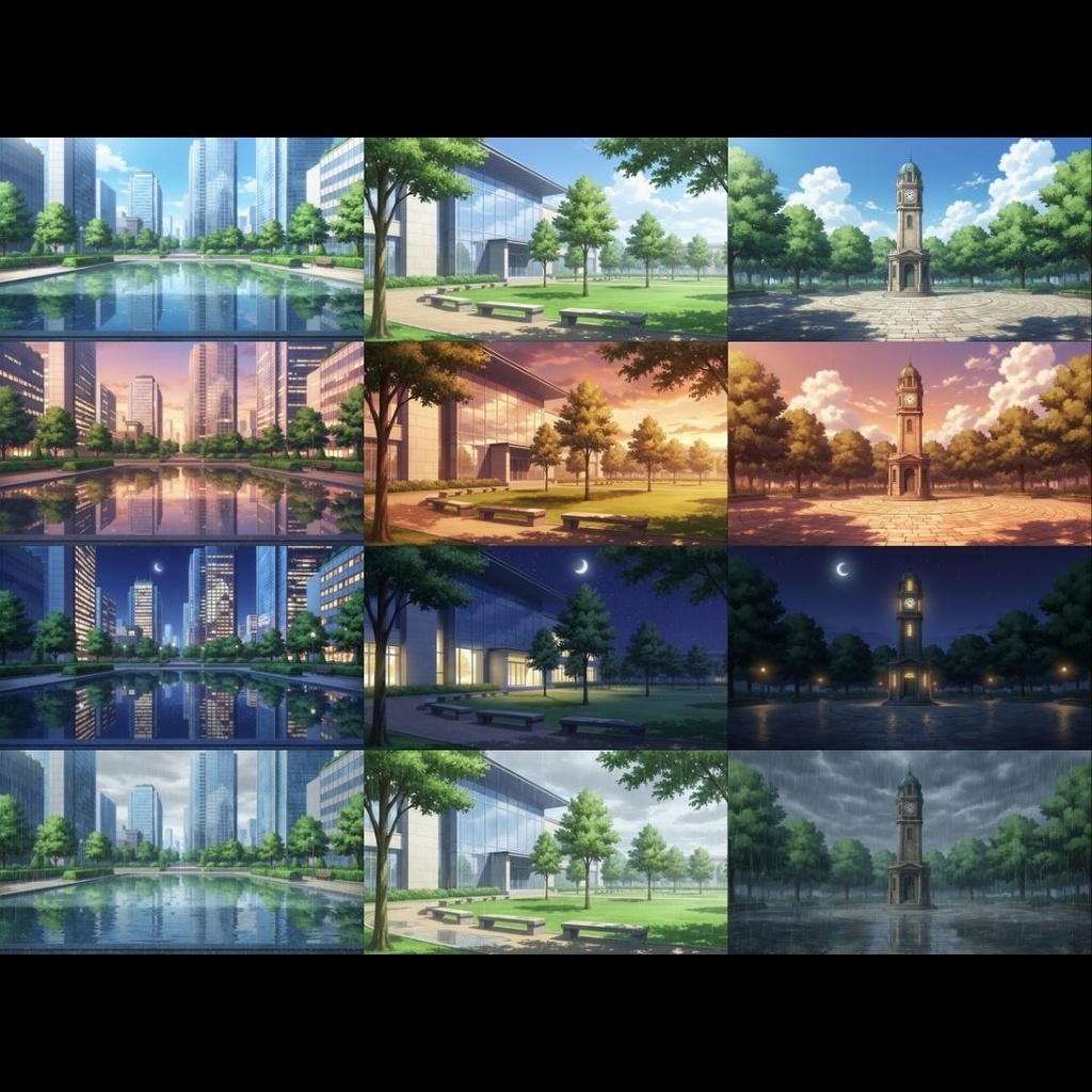 【背景素材】 公園 104枚|都会•住宅街•広場•緑地etc(TRPG, マダミス, ココフォリア, ゲーム)