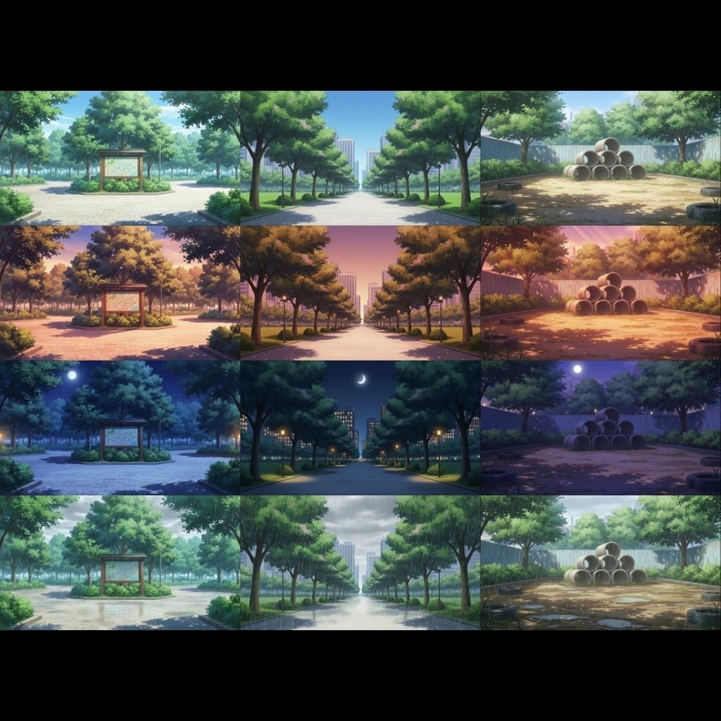 【背景素材】 公園 104枚|都会•住宅街•広場•緑地etc(TRPG, マダミス, ココフォリア, ゲーム)