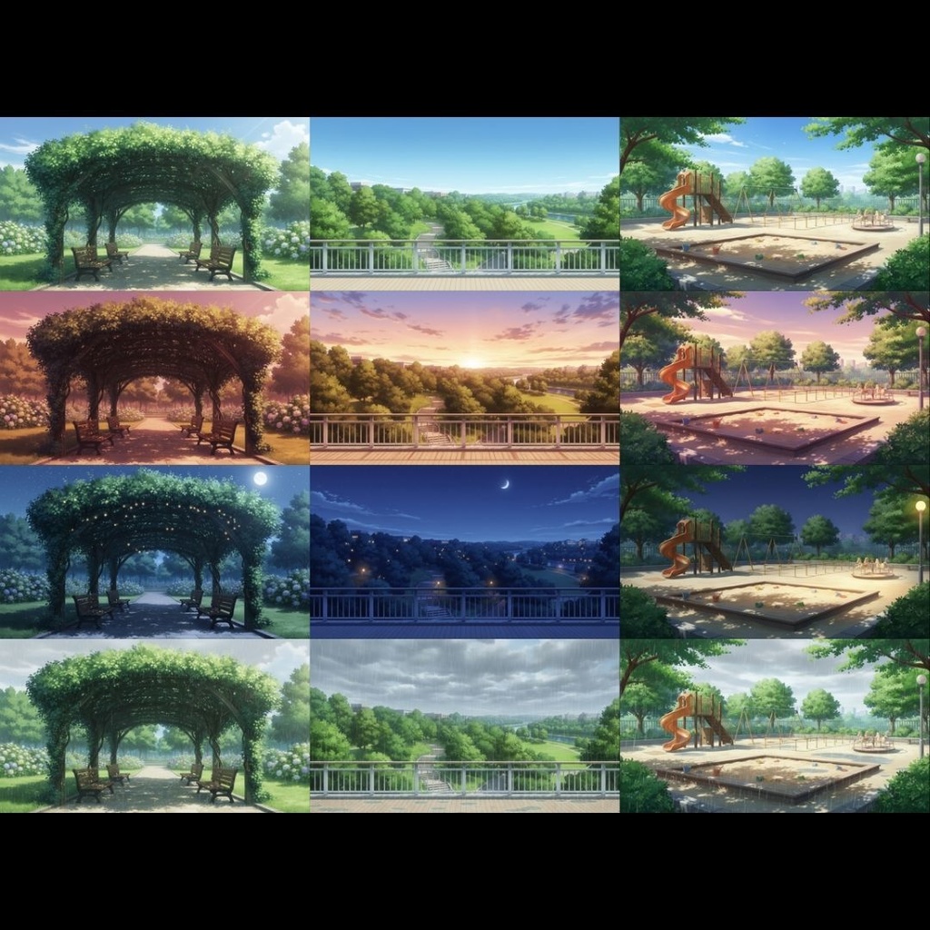 【背景素材】 公園 104枚|都会•住宅街•広場•緑地etc(TRPG, マダミス, ココフォリア, ゲーム)