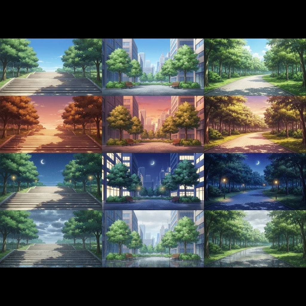 【背景素材】 公園 104枚|都会•住宅街•広場•緑地etc(TRPG, マダミス, ココフォリア, ゲーム)