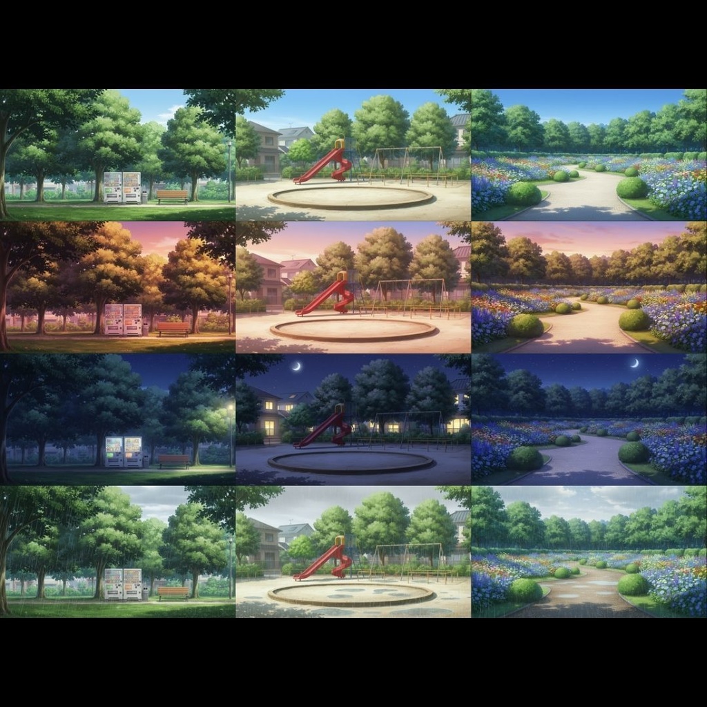 【背景素材】 公園 104枚|都会•住宅街•広場•緑地etc(TRPG, マダミス, ココフォリア, ゲーム)