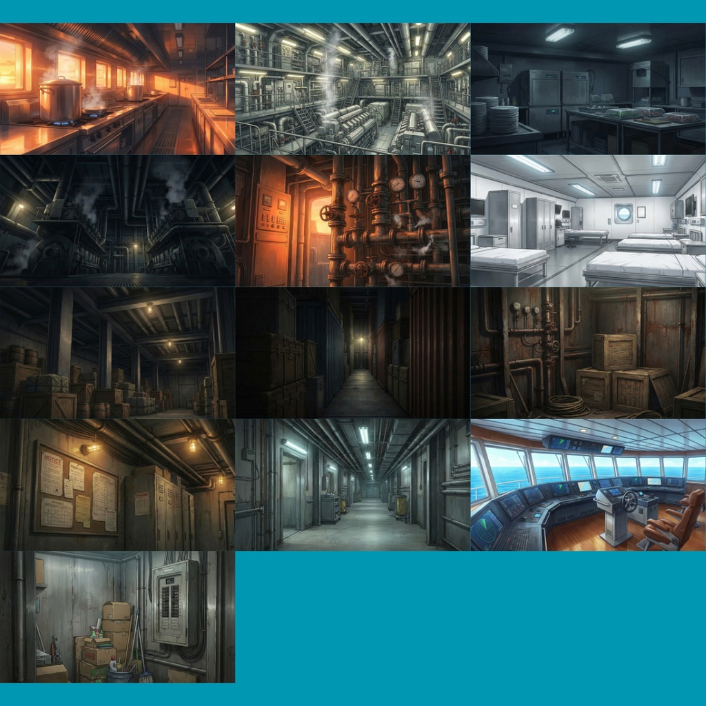 【背景素材】 豪華客船 118枚|客室・廊下・共有スペース・カジノ・ロビー・プール・バー etc(TRPG, マダミス, ココフォリア, ゲーム)