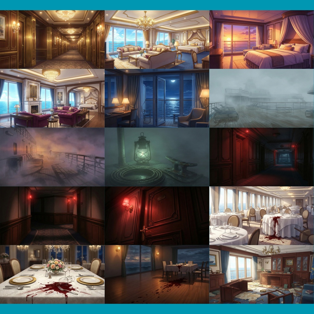 【背景素材】 豪華客船 118枚|客室・廊下・共有スペース・カジノ・ロビー・プール・バー etc(TRPG, マダミス, ココフォリア, ゲーム)