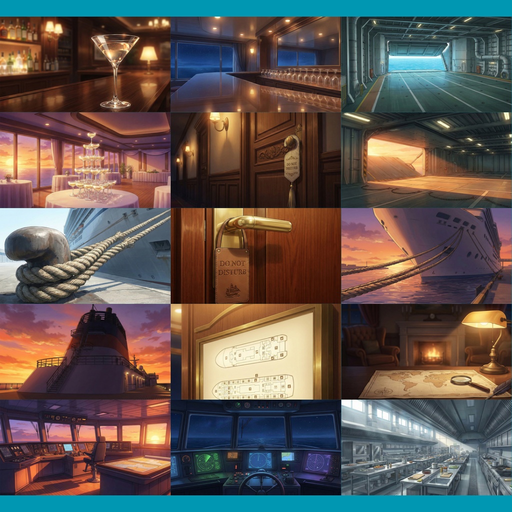 【背景素材】 豪華客船 118枚|客室・廊下・共有スペース・カジノ・ロビー・プール・バー etc(TRPG, マダミス, ココフォリア, ゲーム)