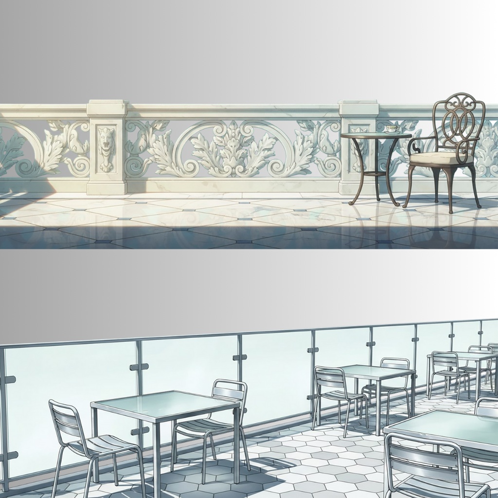 【透過素材】空だけ透過した背景15枚|配信背景・VTuber・Lo-fi・テラス・バルコニー・Relax