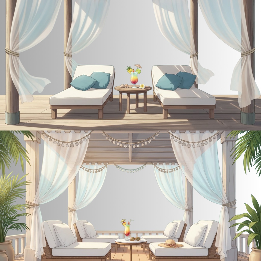 【透過素材】空だけ透過した背景15枚|配信背景・VTuber・Lo-fi・テラス・バルコニー・Relax