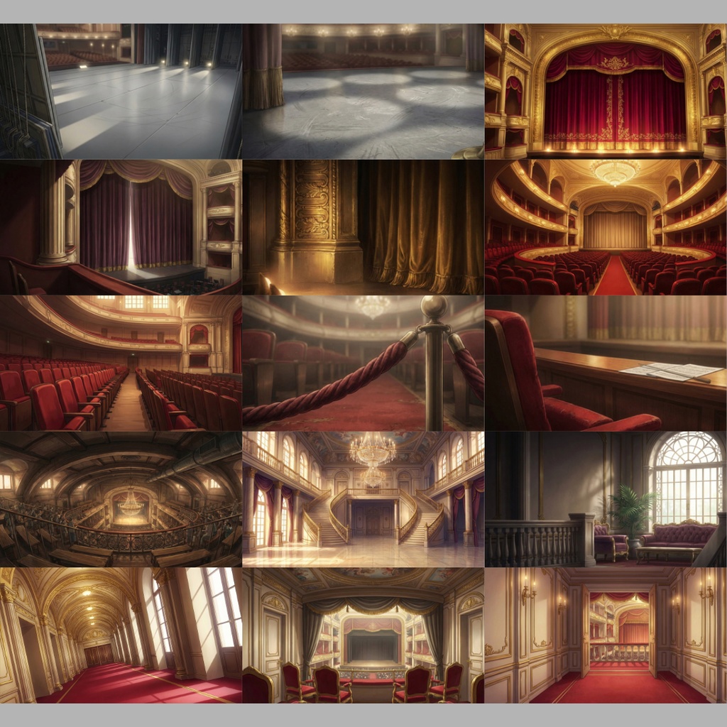 【背景素材】 大劇場・オペラハウス 125枚|大ホール・外観・稽古場・事件・運営・裏側エリアetc(TRPG, マダミス, ココフォリア, ゲーム)