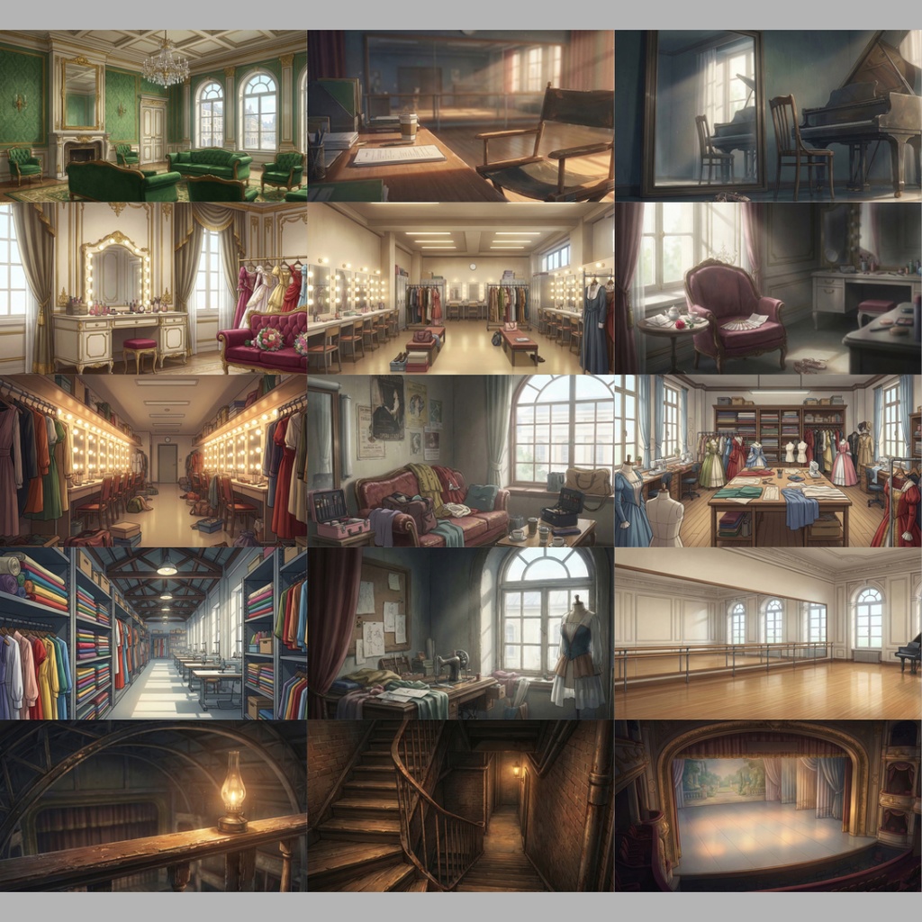 【背景素材】 大劇場・オペラハウス 125枚|大ホール・外観・稽古場・事件・運営・裏側エリアetc(TRPG, マダミス, ココフォリア, ゲーム)