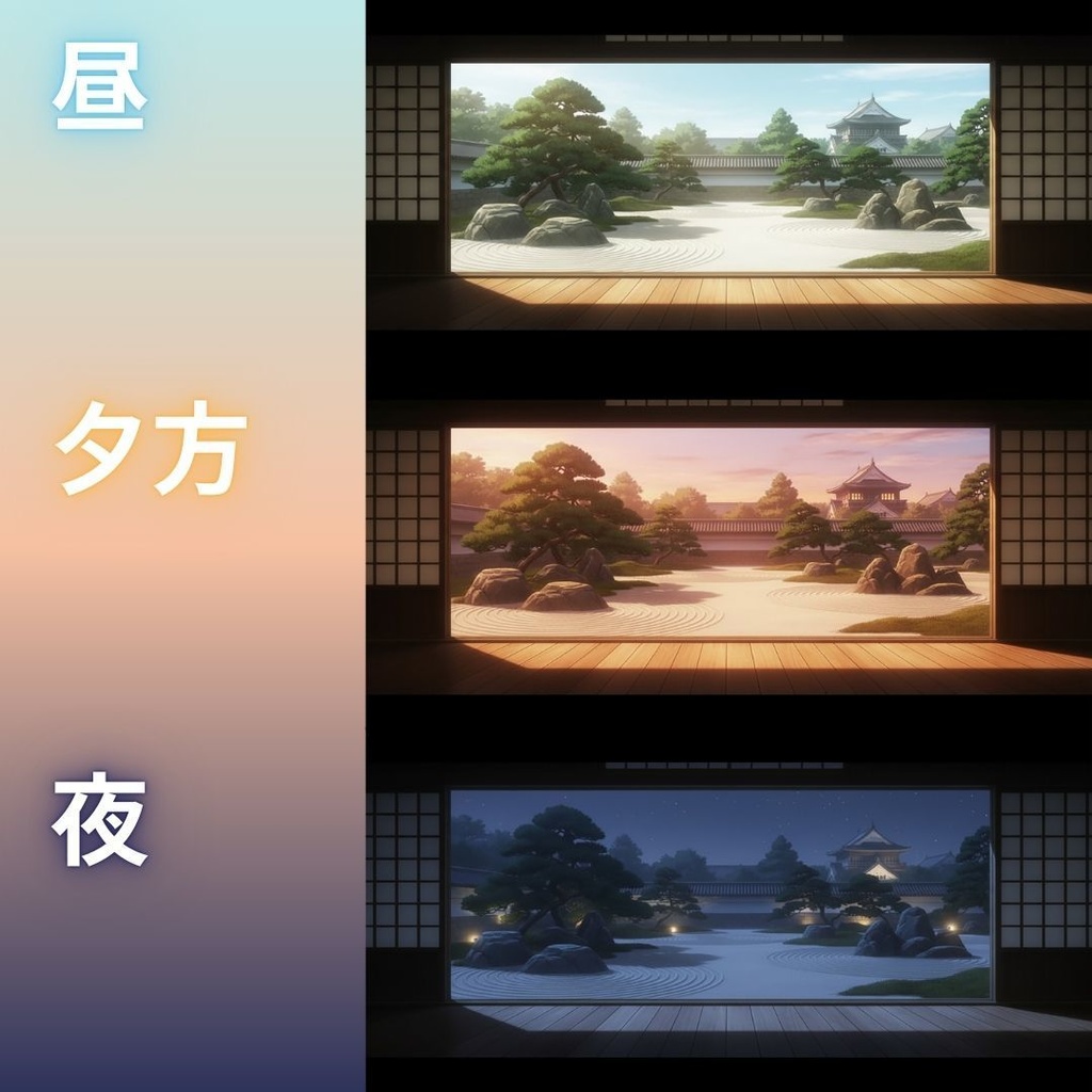 【TRPG背景素材】日本の城 163枚|天守閣•大広間•庭園•武器庫•階段•古井戸•米蔵•隠し部屋•台所etc