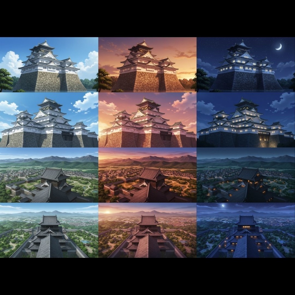 【TRPG背景素材】日本の城 163枚|天守閣•大広間•庭園•武器庫•階段•古井戸•米蔵•隠し部屋•台所etc