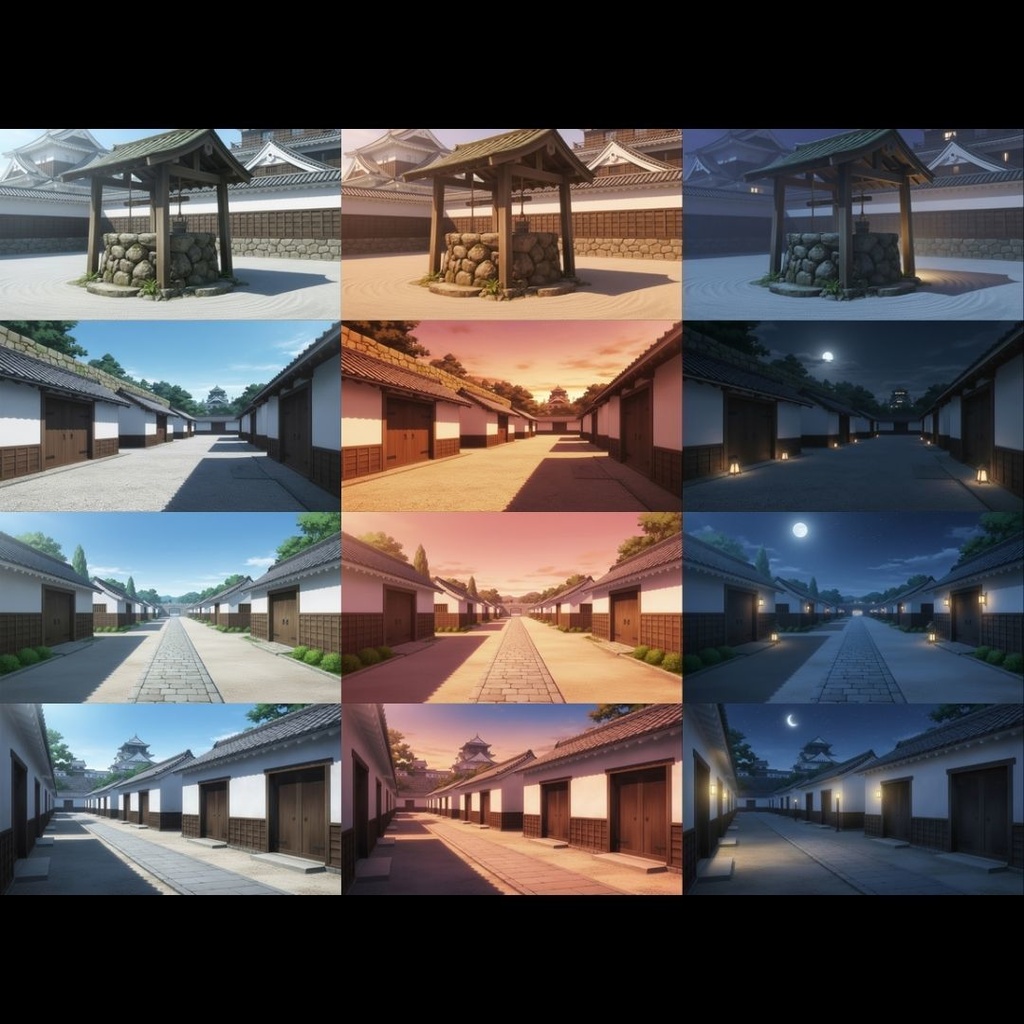 【TRPG背景素材】日本の城 163枚|天守閣•大広間•庭園•武器庫•階段•古井戸•米蔵•隠し部屋•台所etc