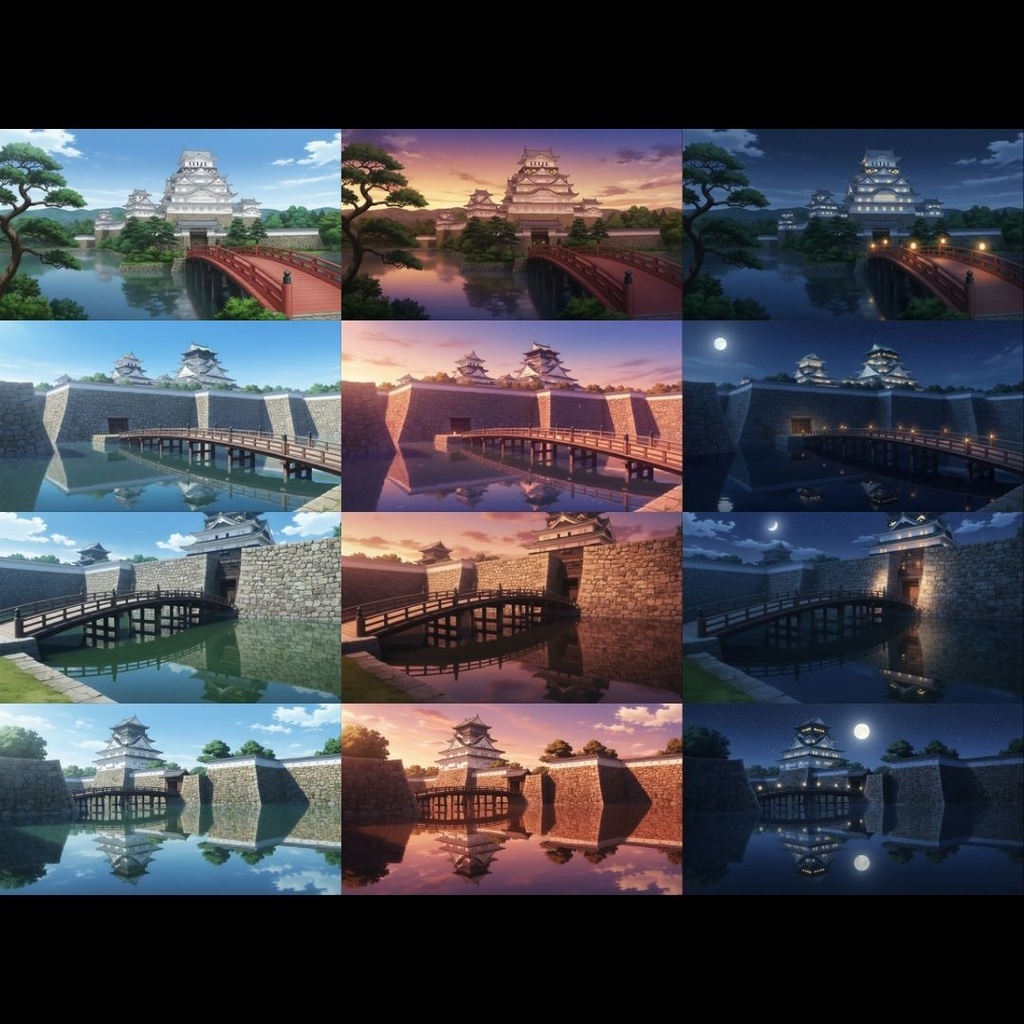 【TRPG背景素材】日本の城 163枚|天守閣•大広間•庭園•武器庫•階段•古井戸•米蔵•隠し部屋•台所etc
