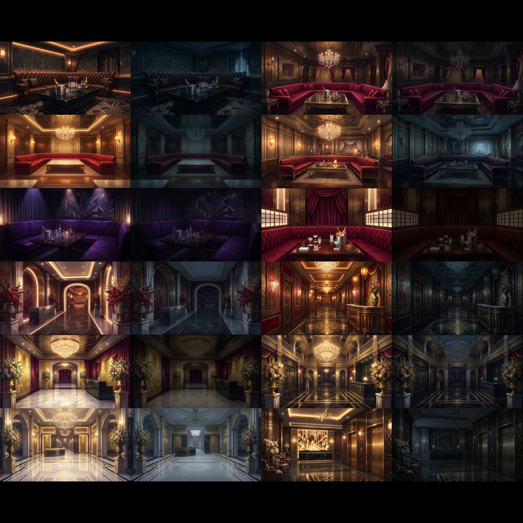 【背景素材】 ホストクラブ 差分あり 64枚|VIPルーム•エントランス•外観etc(TRPG, マダミス, ココフォリア, ゲーム)