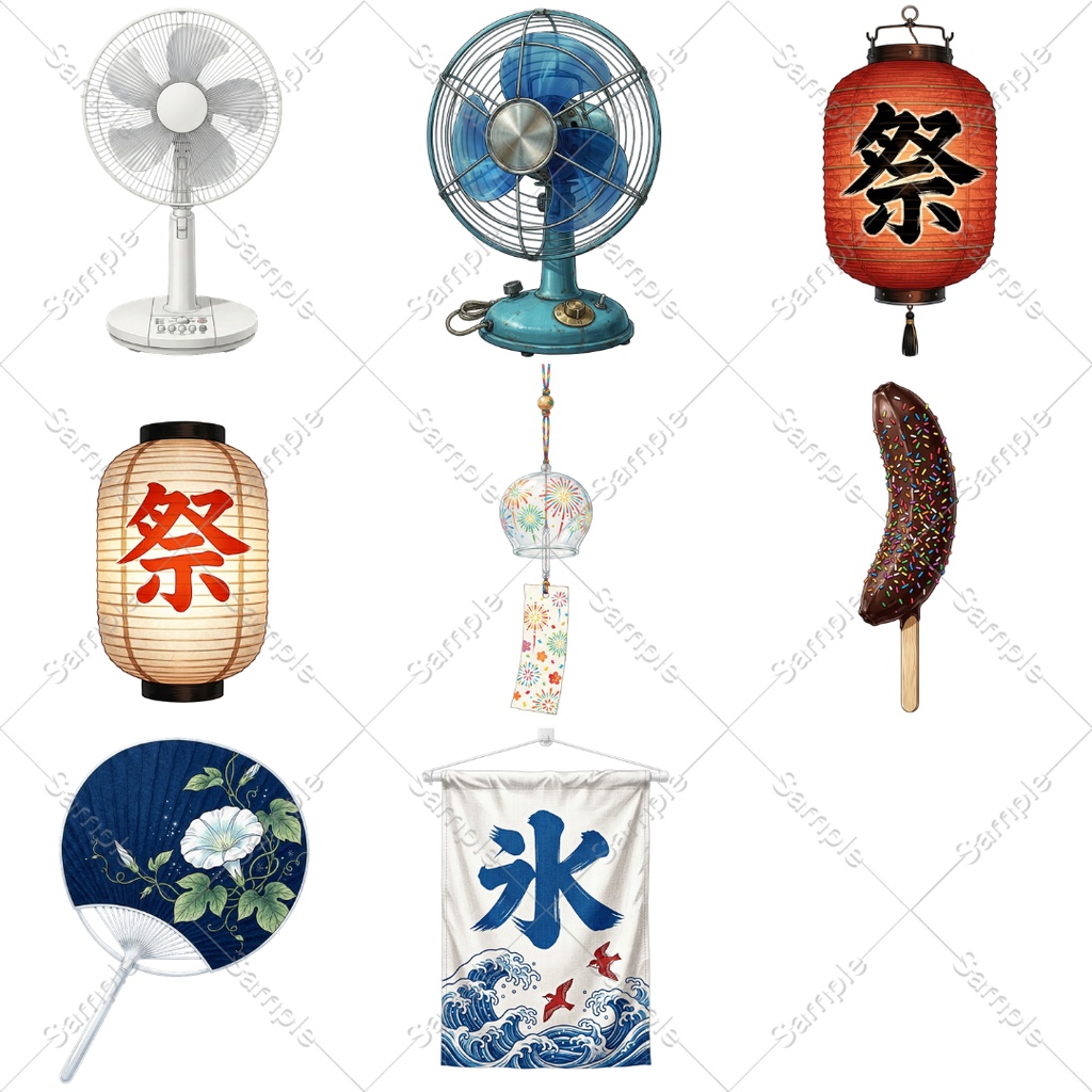 【透過53点】夏に使えそうなアイコン素材(ココフォリア/TRPG/装飾)