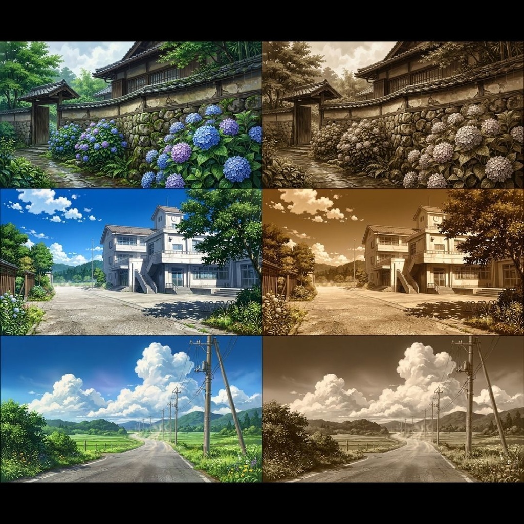 【背景素材】 回想シーン背景集_差分あり 66枚|学校•夏•電車•公園etc(TRPG, マダミス, ココフォリア, ゲーム)