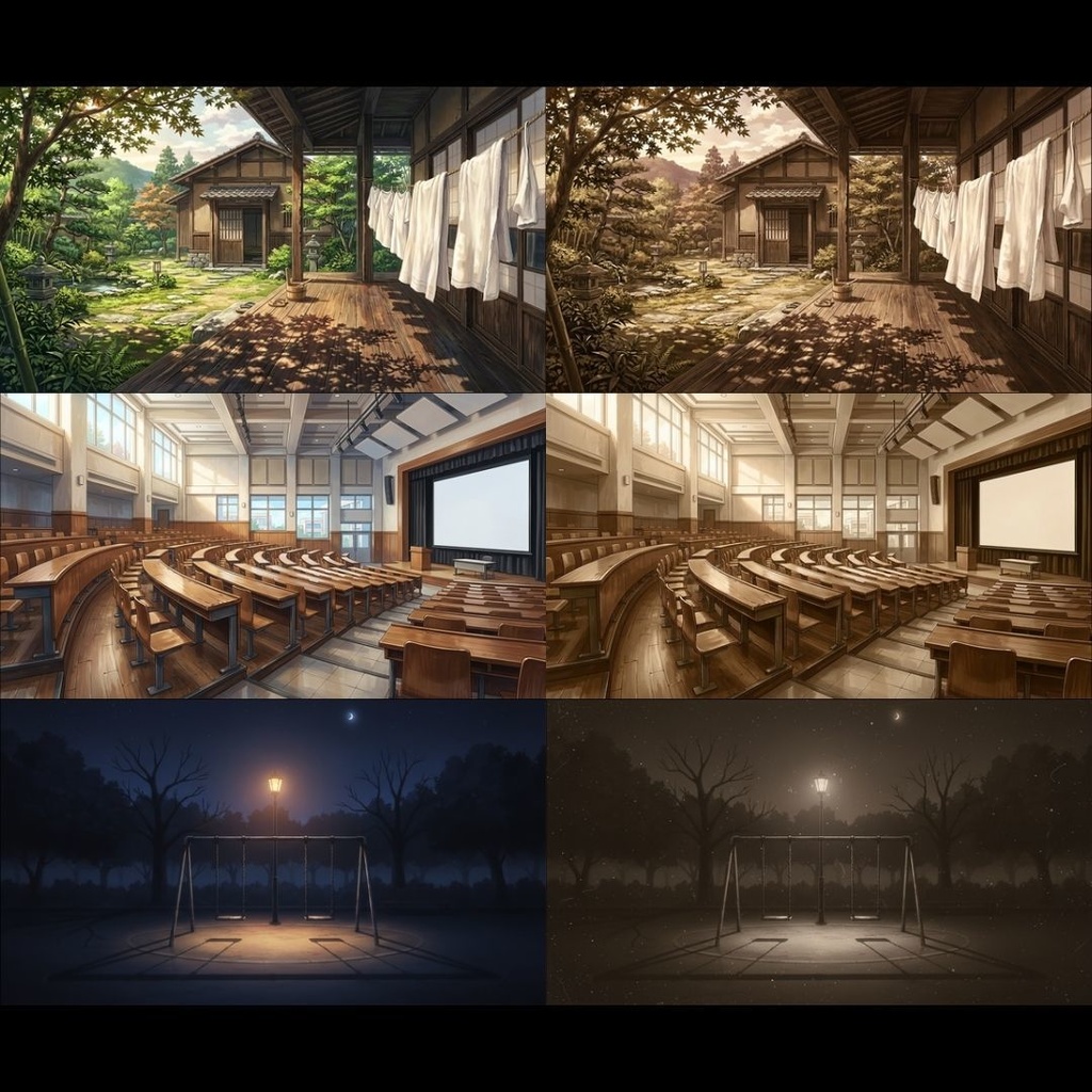 【背景素材】 回想シーン背景集_差分あり 66枚|学校•夏•電車•公園etc(TRPG, マダミス, ココフォリア, ゲーム)